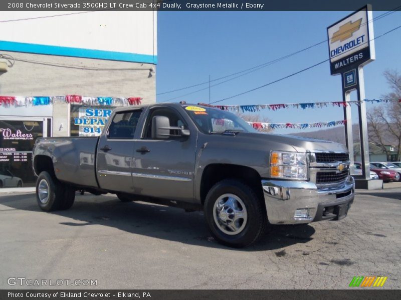Graystone Metallic / Ebony 2008 Chevrolet Silverado 3500HD LT Crew Cab 4x4 Dually