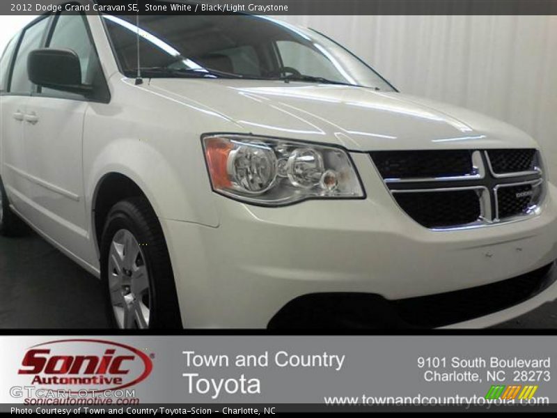 Stone White / Black/Light Graystone 2012 Dodge Grand Caravan SE