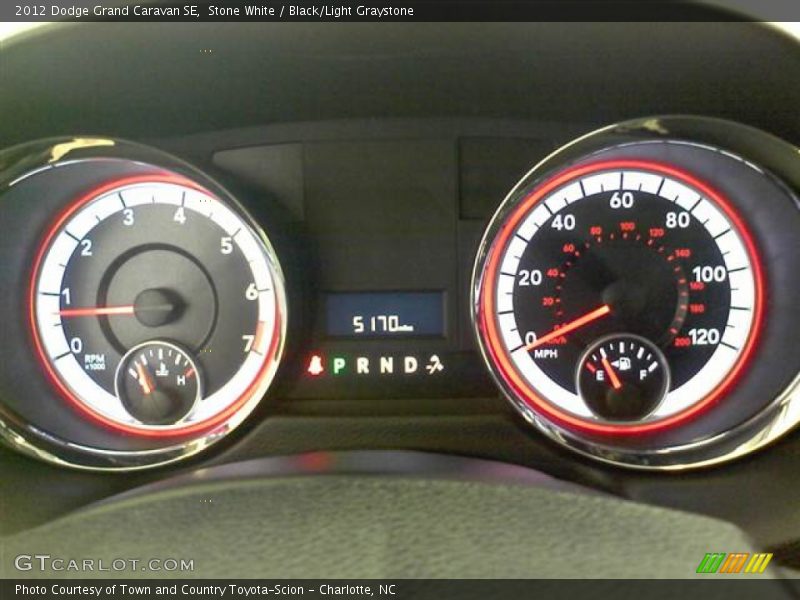 Stone White / Black/Light Graystone 2012 Dodge Grand Caravan SE
