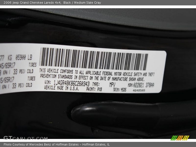 Black / Medium Slate Gray 2006 Jeep Grand Cherokee Laredo 4x4