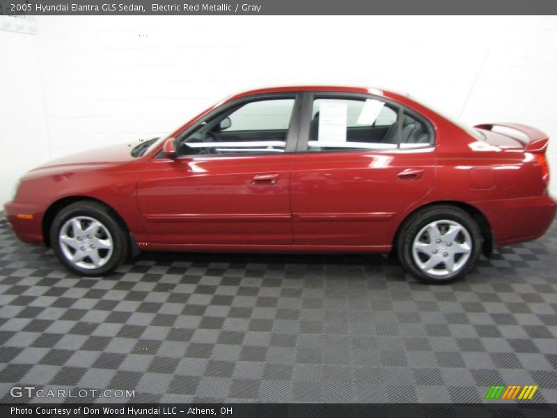 Electric Red Metallic / Gray 2005 Hyundai Elantra GLS Sedan