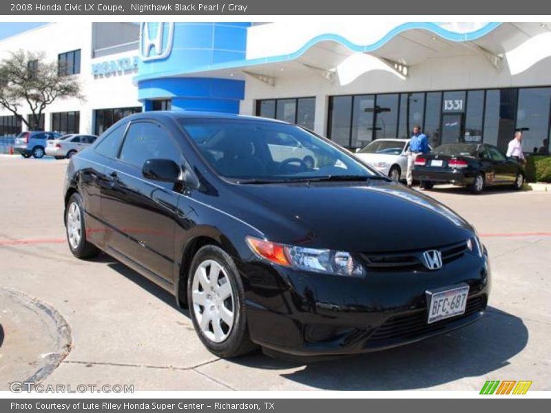 Nighthawk Black Pearl / Gray 2008 Honda Civic LX Coupe