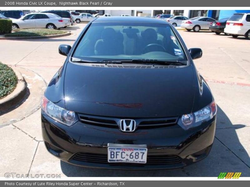 Nighthawk Black Pearl / Gray 2008 Honda Civic LX Coupe