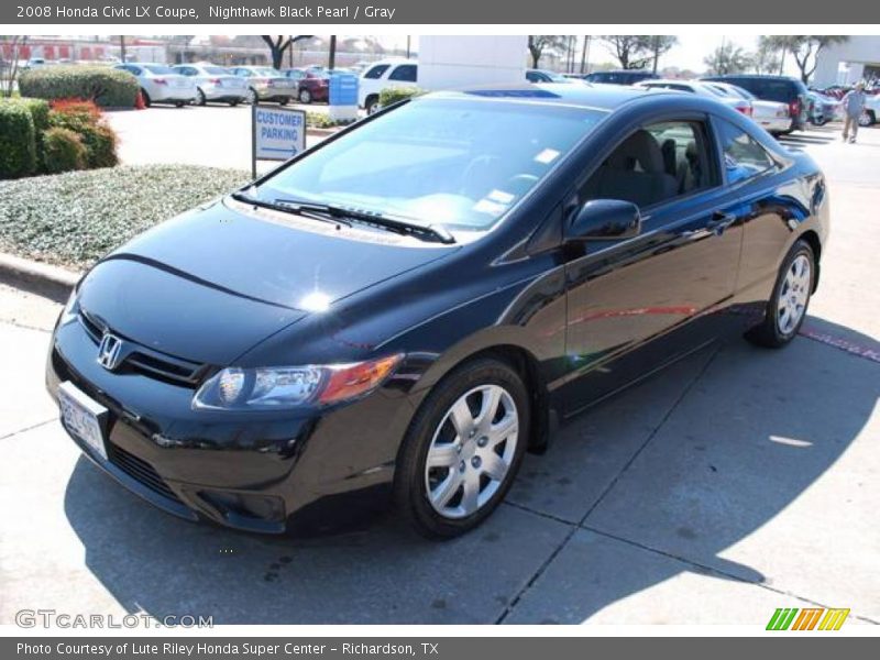 Nighthawk Black Pearl / Gray 2008 Honda Civic LX Coupe