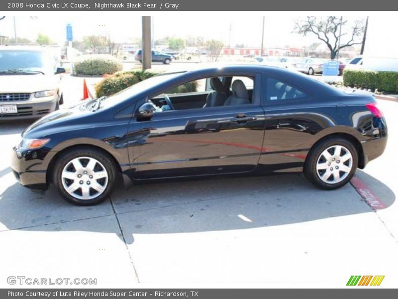 Nighthawk Black Pearl / Gray 2008 Honda Civic LX Coupe