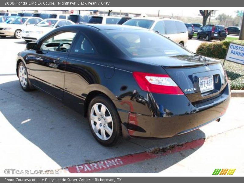 Nighthawk Black Pearl / Gray 2008 Honda Civic LX Coupe
