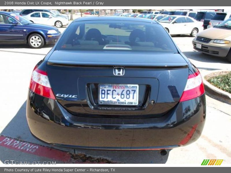 Nighthawk Black Pearl / Gray 2008 Honda Civic LX Coupe