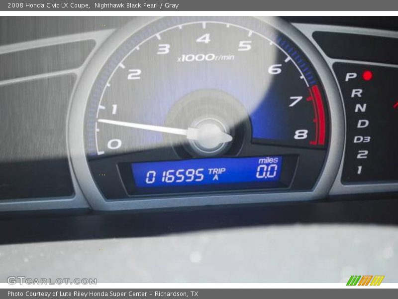 Nighthawk Black Pearl / Gray 2008 Honda Civic LX Coupe