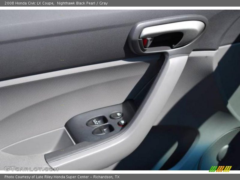 Nighthawk Black Pearl / Gray 2008 Honda Civic LX Coupe