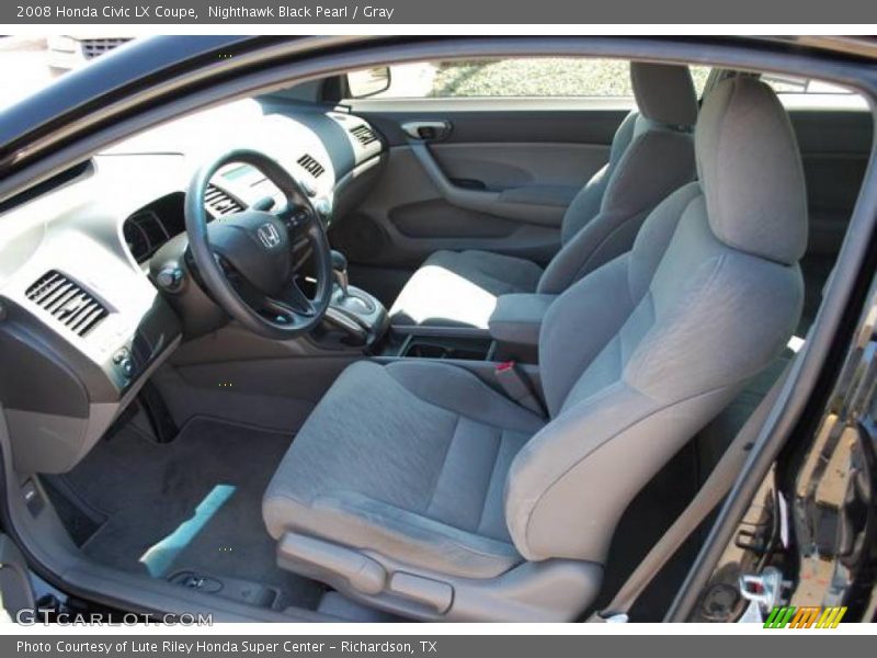 Nighthawk Black Pearl / Gray 2008 Honda Civic LX Coupe