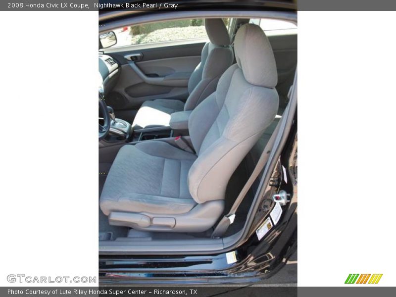 Nighthawk Black Pearl / Gray 2008 Honda Civic LX Coupe