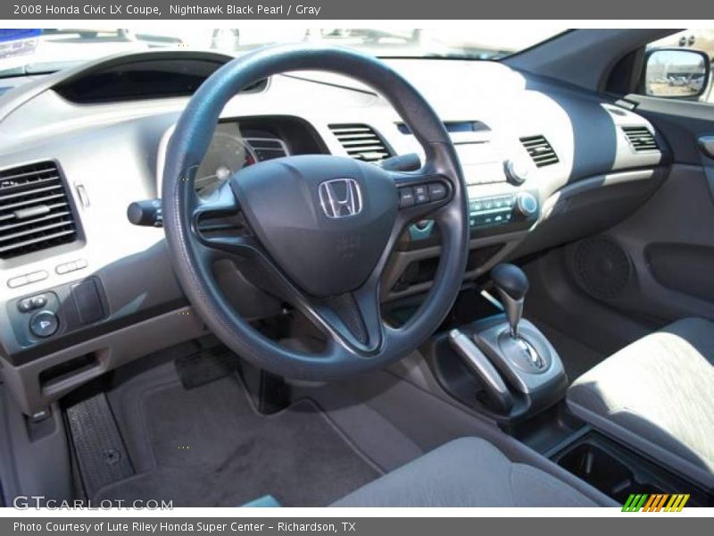 Nighthawk Black Pearl / Gray 2008 Honda Civic LX Coupe