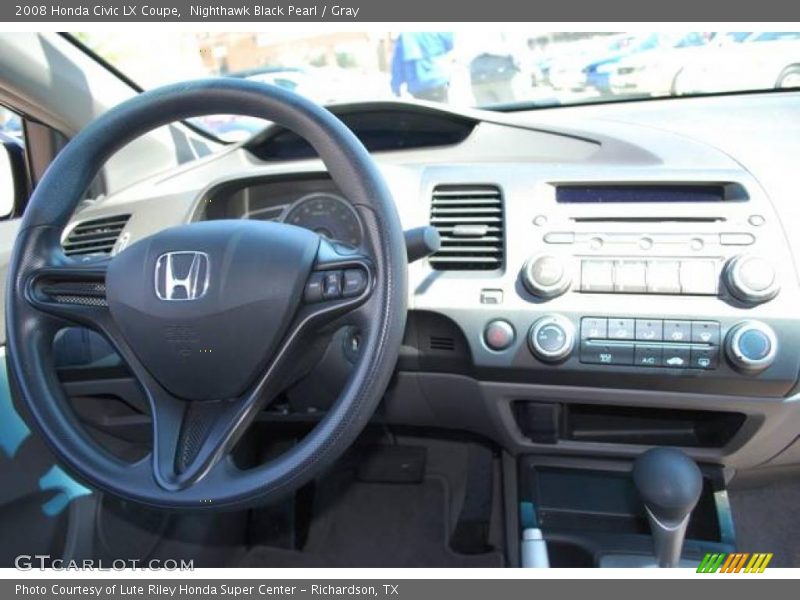 Nighthawk Black Pearl / Gray 2008 Honda Civic LX Coupe