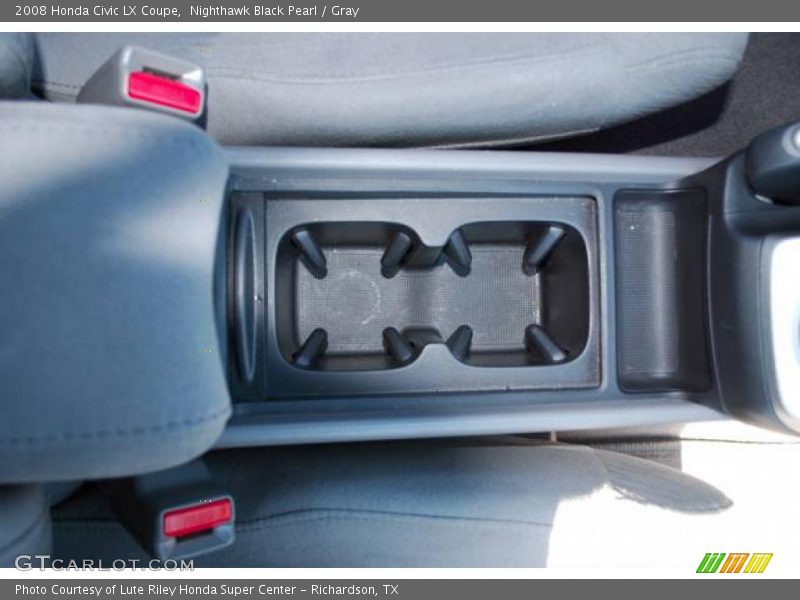 Nighthawk Black Pearl / Gray 2008 Honda Civic LX Coupe