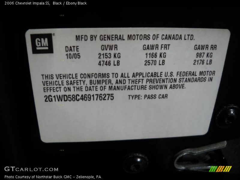 Black / Ebony Black 2006 Chevrolet Impala SS