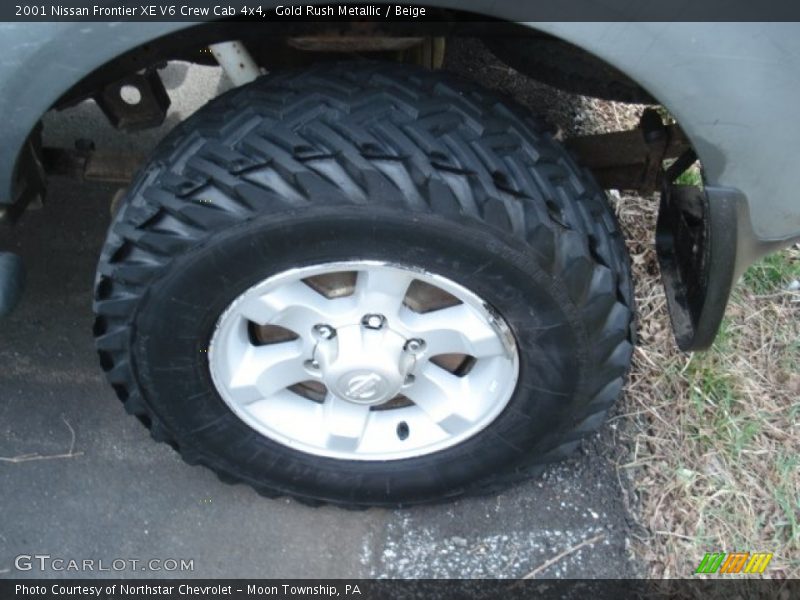 Gold Rush Metallic / Beige 2001 Nissan Frontier XE V6 Crew Cab 4x4