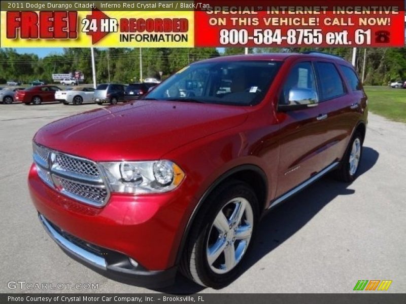 Inferno Red Crystal Pearl / Black/Tan 2011 Dodge Durango Citadel