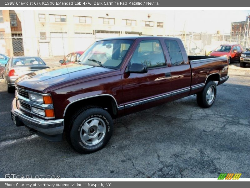 Dark Carmine Red Metallic / Neutral 1998 Chevrolet C/K K1500 Extended Cab 4x4