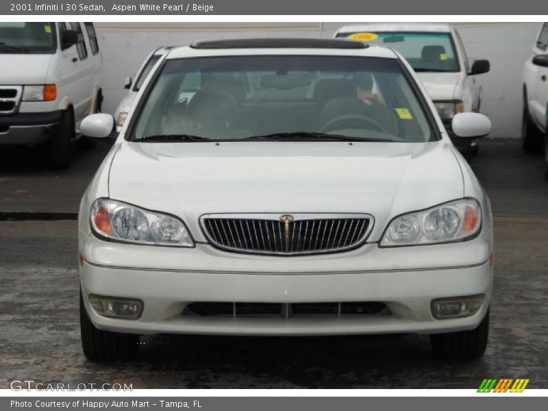 Aspen White Pearl / Beige 2001 Infiniti I 30 Sedan