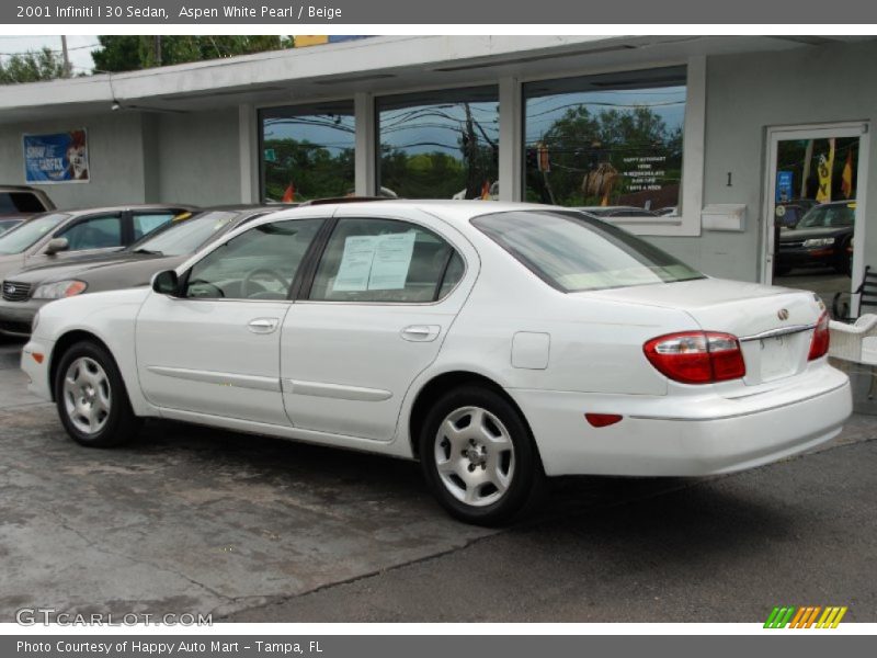 Aspen White Pearl / Beige 2001 Infiniti I 30 Sedan