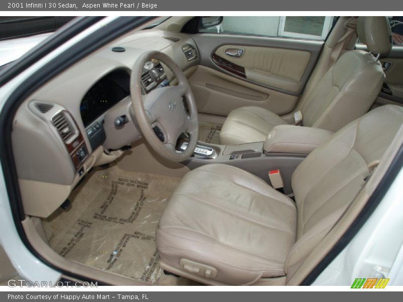 Aspen White Pearl / Beige 2001 Infiniti I 30 Sedan