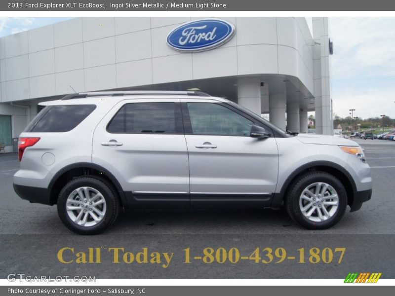 Ingot Silver Metallic / Medium Light Stone 2013 Ford Explorer XLT EcoBoost