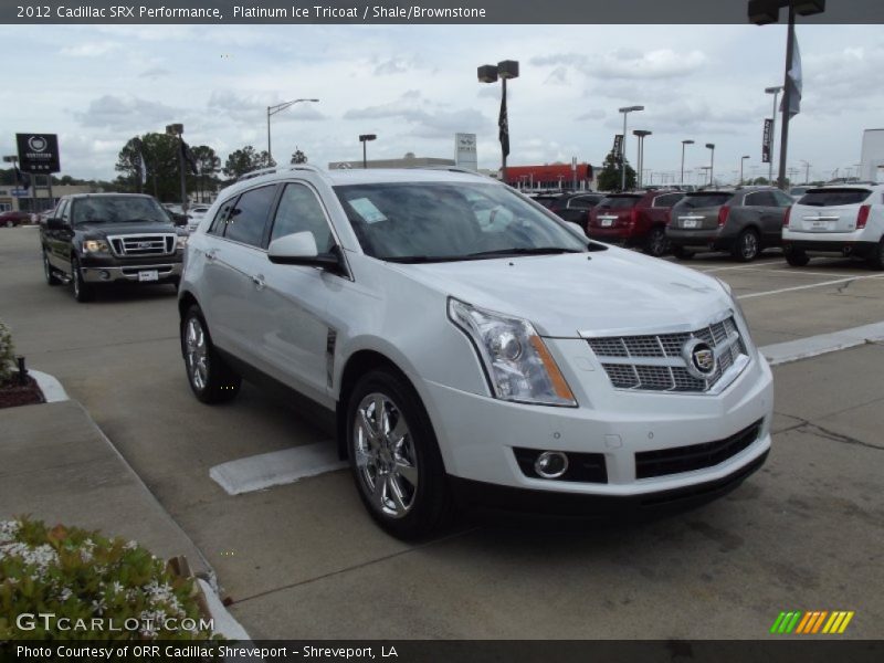 Platinum Ice Tricoat / Shale/Brownstone 2012 Cadillac SRX Performance