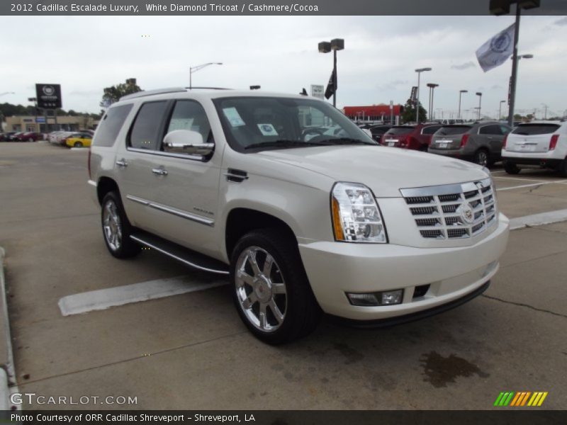 White Diamond Tricoat / Cashmere/Cocoa 2012 Cadillac Escalade Luxury