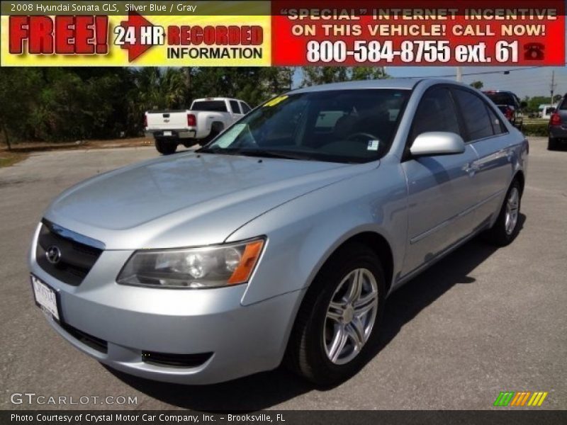 Silver Blue / Gray 2008 Hyundai Sonata GLS