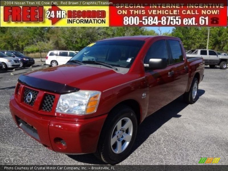 Red Brawn / Graphite/Titanium 2004 Nissan Titan XE Crew Cab