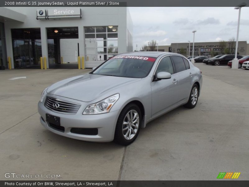 Liquid Platinum Silver / Stone 2008 Infiniti G 35 Journey Sedan