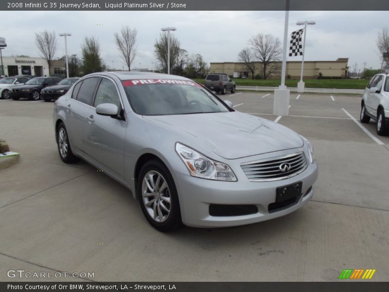Liquid Platinum Silver / Stone 2008 Infiniti G 35 Journey Sedan