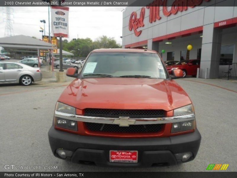 Sunset Orange Metallic / Dark Charcoal 2003 Chevrolet Avalanche Z66