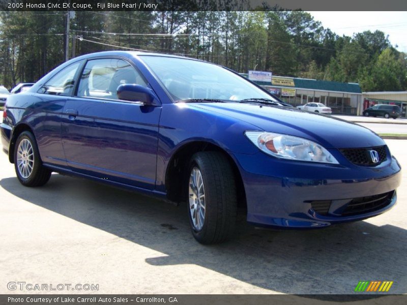 Fiji Blue Pearl / Ivory 2005 Honda Civic EX Coupe