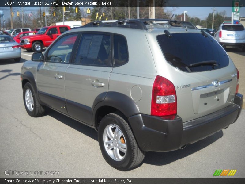 Desert Sage Metallic / Beige 2007 Hyundai Tucson SE 4WD