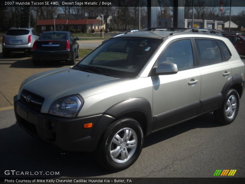 Desert Sage Metallic / Beige 2007 Hyundai Tucson SE 4WD