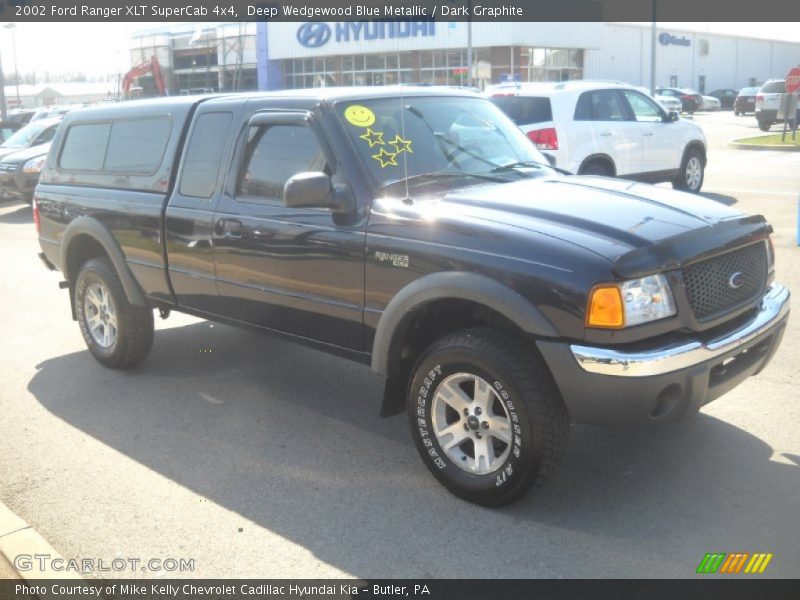 Deep Wedgewood Blue Metallic / Dark Graphite 2002 Ford Ranger XLT SuperCab 4x4