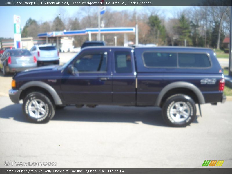 Deep Wedgewood Blue Metallic / Dark Graphite 2002 Ford Ranger XLT SuperCab 4x4
