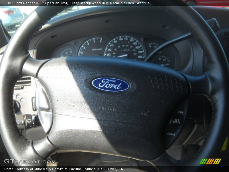 Deep Wedgewood Blue Metallic / Dark Graphite 2002 Ford Ranger XLT SuperCab 4x4