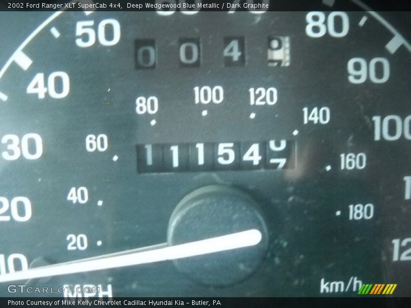 Deep Wedgewood Blue Metallic / Dark Graphite 2002 Ford Ranger XLT SuperCab 4x4