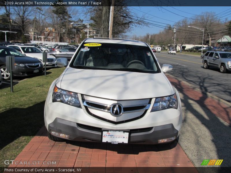 Aspen White Pearl / Taupe 2009 Acura MDX Technology