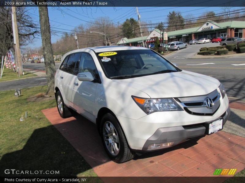 Aspen White Pearl / Taupe 2009 Acura MDX Technology