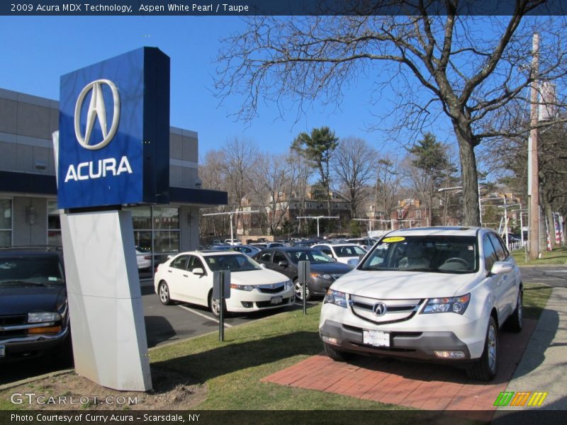 Aspen White Pearl / Taupe 2009 Acura MDX Technology