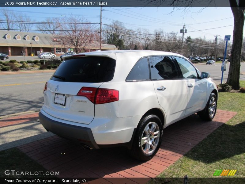 Aspen White Pearl / Taupe 2009 Acura MDX Technology