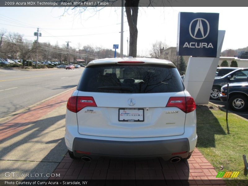 Aspen White Pearl / Taupe 2009 Acura MDX Technology