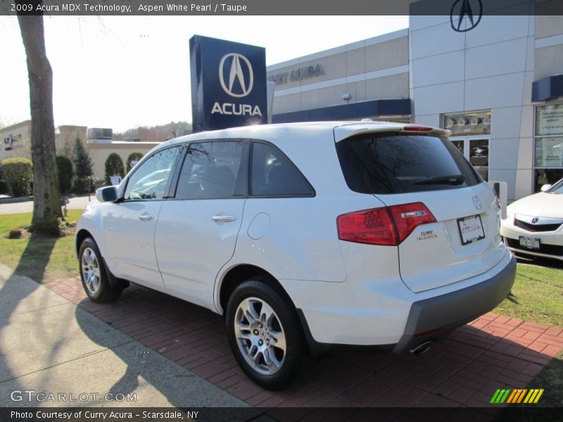 Aspen White Pearl / Taupe 2009 Acura MDX Technology