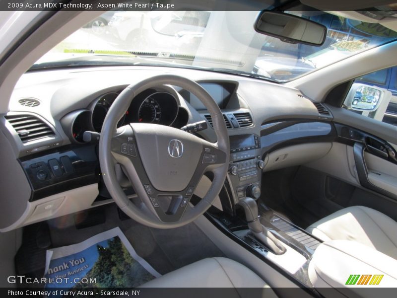 Aspen White Pearl / Taupe 2009 Acura MDX Technology