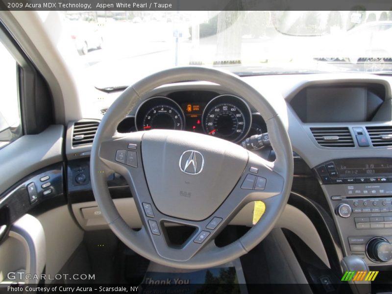 Aspen White Pearl / Taupe 2009 Acura MDX Technology