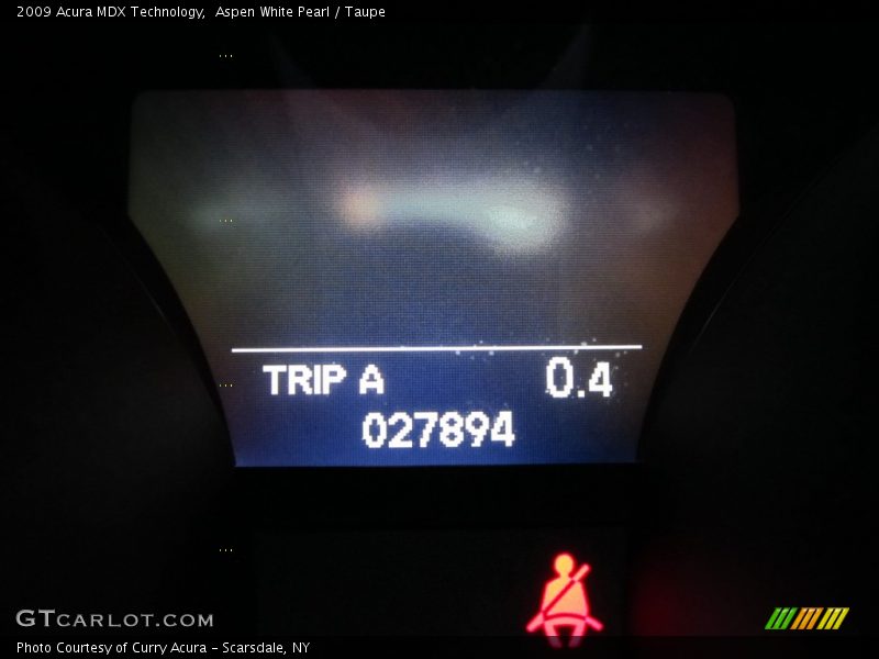 Aspen White Pearl / Taupe 2009 Acura MDX Technology