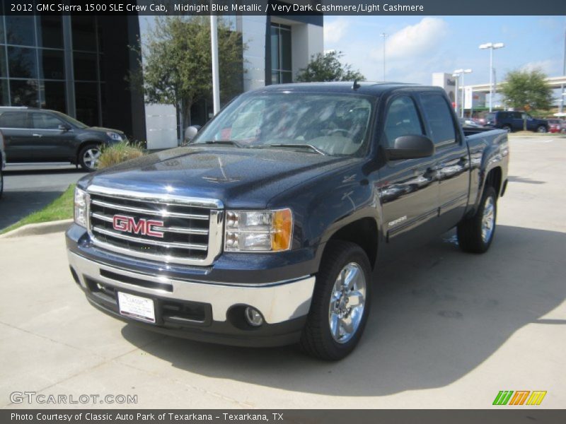 Midnight Blue Metallic / Very Dark Cashmere/Light Cashmere 2012 GMC Sierra 1500 SLE Crew Cab